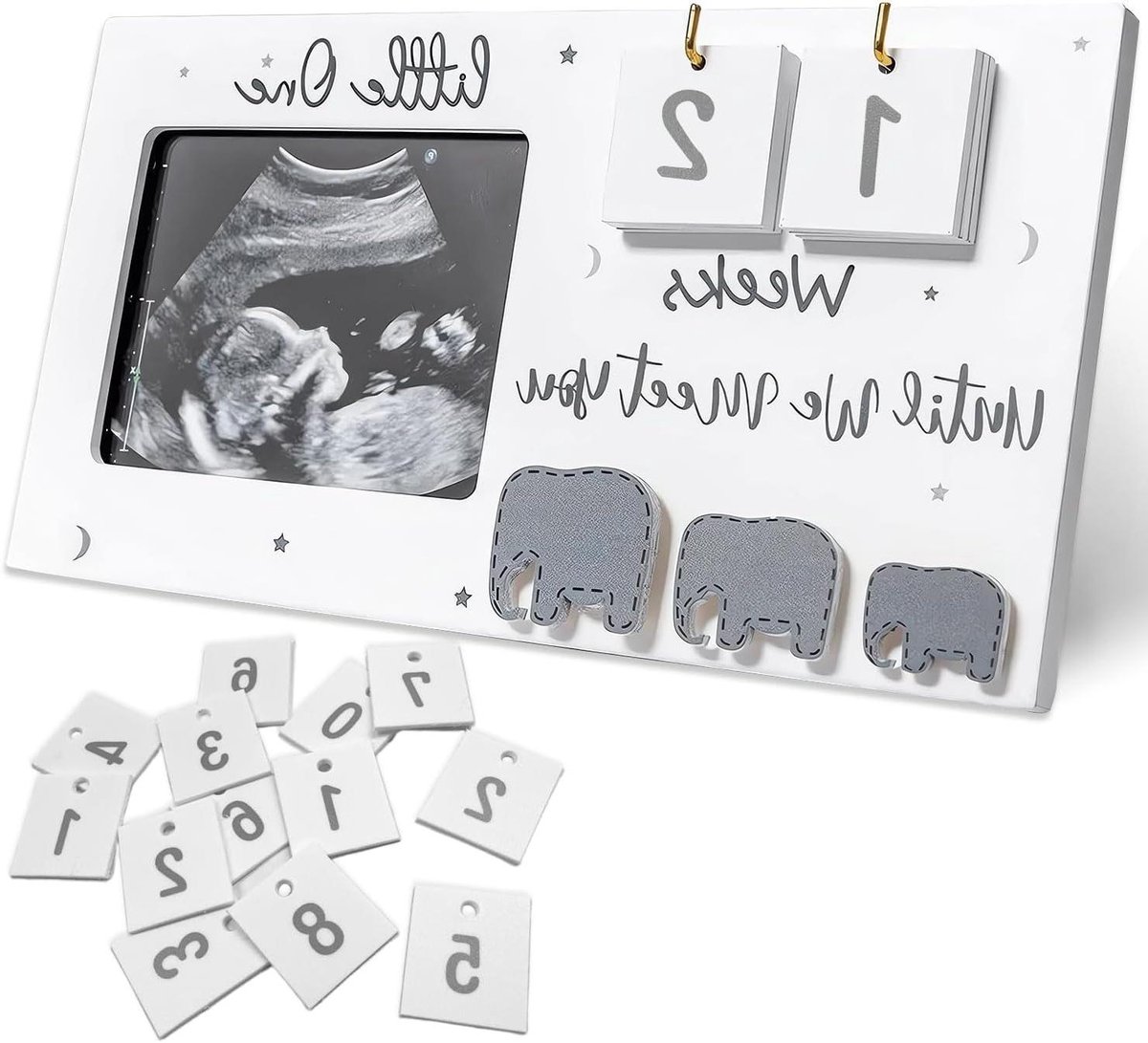 Fotolijsten voor Zwangerschapsscans - Houten Lijst voor Echografie - Baby Scan Fotolijst met Weekteller - Moeder en Zwangerschap Geschenken