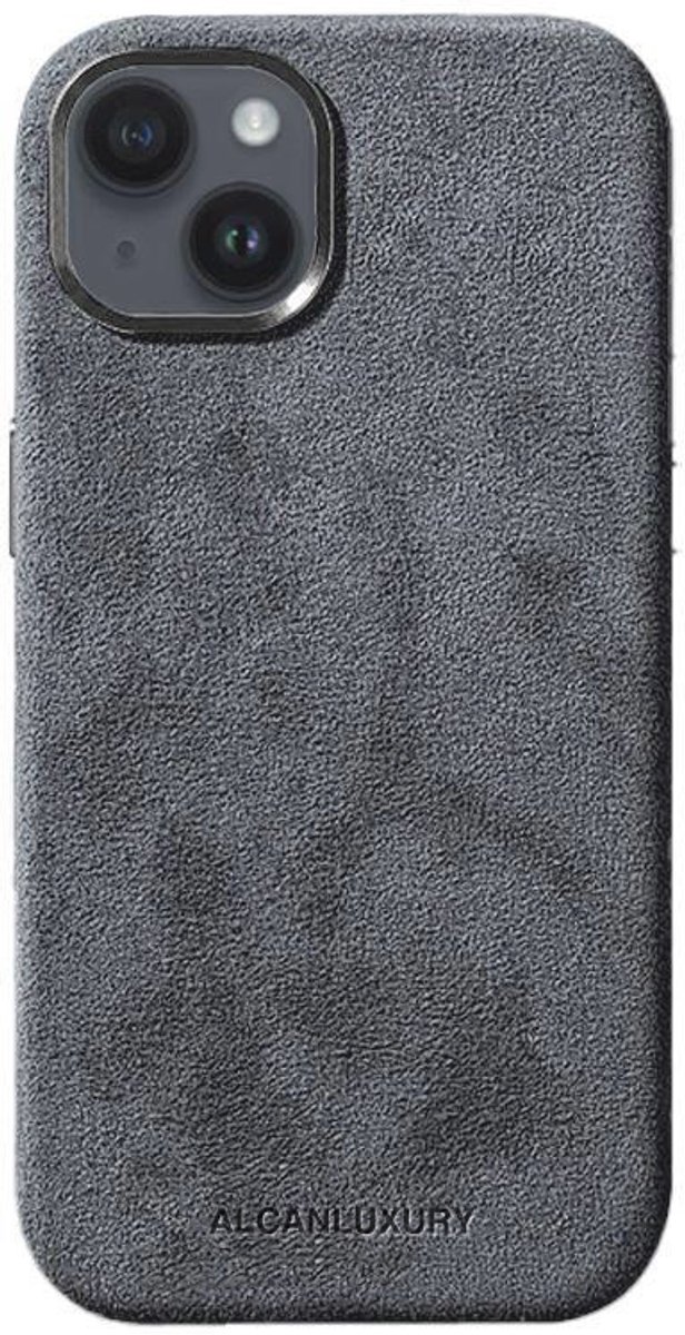 Alcanluxury Alcantara telefoonhoesje geschikt voor Apple iPhone 14 Plus - Nardo Grey