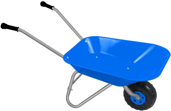 Foto: Metalen kinderkruiwagen blauw