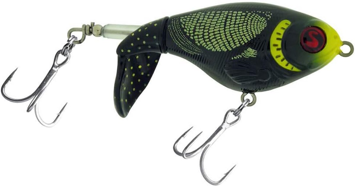 Topwater kunstaas met draaiende staart voor snoek en baars