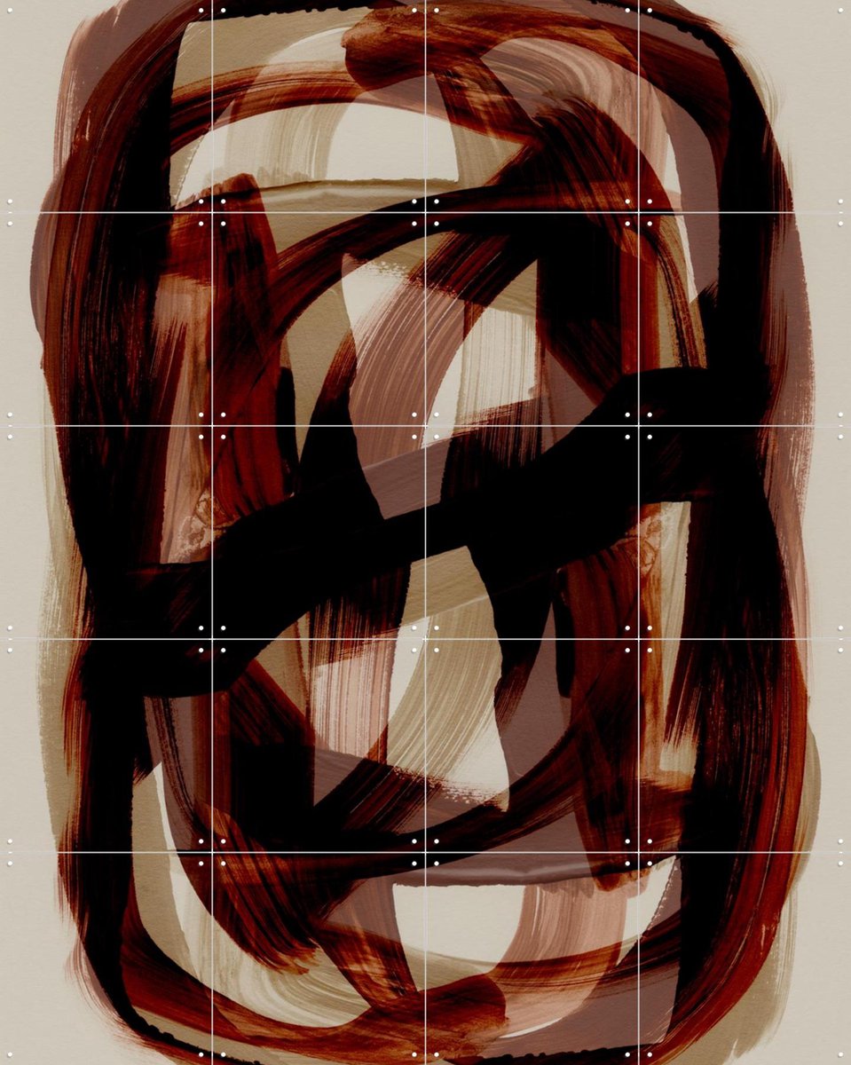 IXXI Copper Brush Strokes, Mareike Böhmer - 80 x 100 cm - Gratis ophangtool - Grote wanddecoratie en posters - Digitale Kunst, Kwaststreken, Abstract