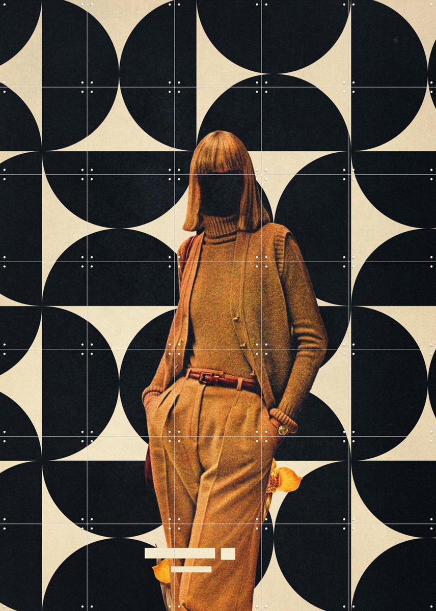 IXXI 1978, Frank Moth - 100 x 140 cm - Gratis ophangtool - Grote wanddecoratie en posters - Collage, Geometrische Kunst, Grafisch Ontwerp, Vintage