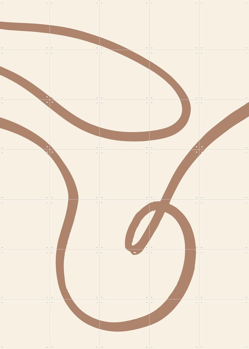 IXXI Abstract Lines Mocha 3, Various - 100 x 140 cm - Gratis ophangtool - Grote wanddecoratie en posters - Abstract, Illustraties, Minimalisme