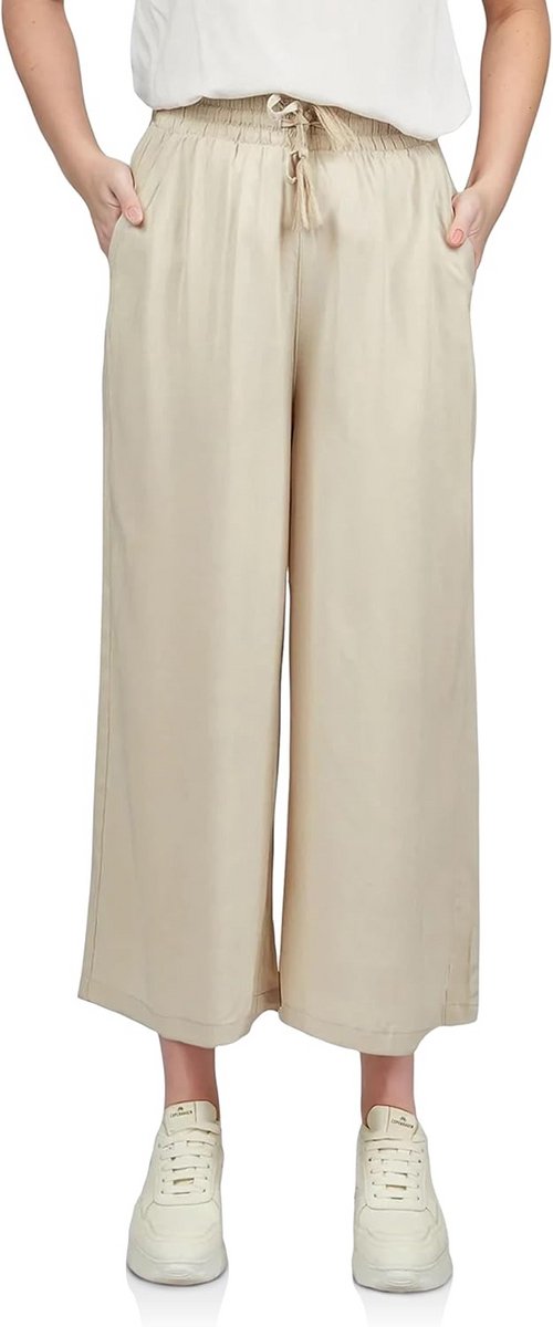 Palazzo Zomerbroek Dames Wijde Pijp Viscose Met Elastische Taille