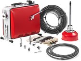 VEVOR Elektrische Afvoerontstopper, 390W, 1400 Tpm, Afvoerontstopper, 12mx16mm en 8mx9,5mm Veerkabel, 4,5mx16mm Flexibele Veer, 6 Snijmessen, voor Buizen met Een Diameter van 50-110mm