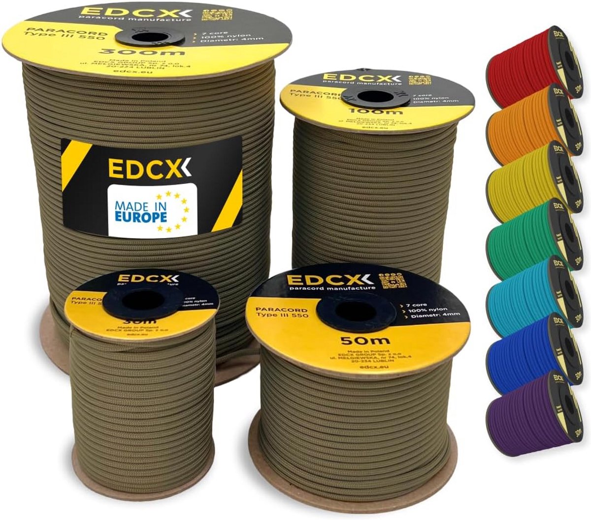 Sterk Nylon Paracord Touw 4mm 300 Meter - Duurzaam 7-Kern Buitentouw
