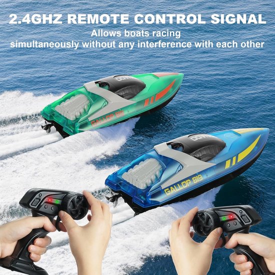 VOLANTEXRC 2.4GHz Radiografische Boot Met LED's – Snelheid Tot 20 Km/u, Watergekoeld, Met 2 Oplaadbare Batterijen