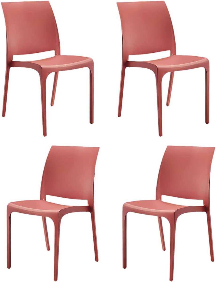 Set van 6 Stapelbare Buiten- en Binnenstoelen van Kunststof