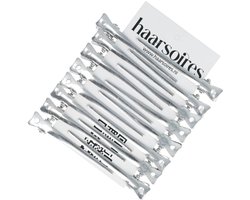 Haarsoires Styling Tool Afdeelklemmen 5cm – Metalen Kappersklemmen – Zilver – Set van 16