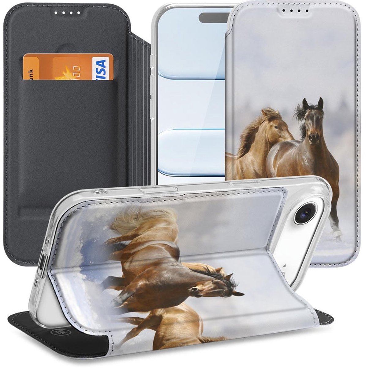 Book Wallet Case iPhone Air Paarden