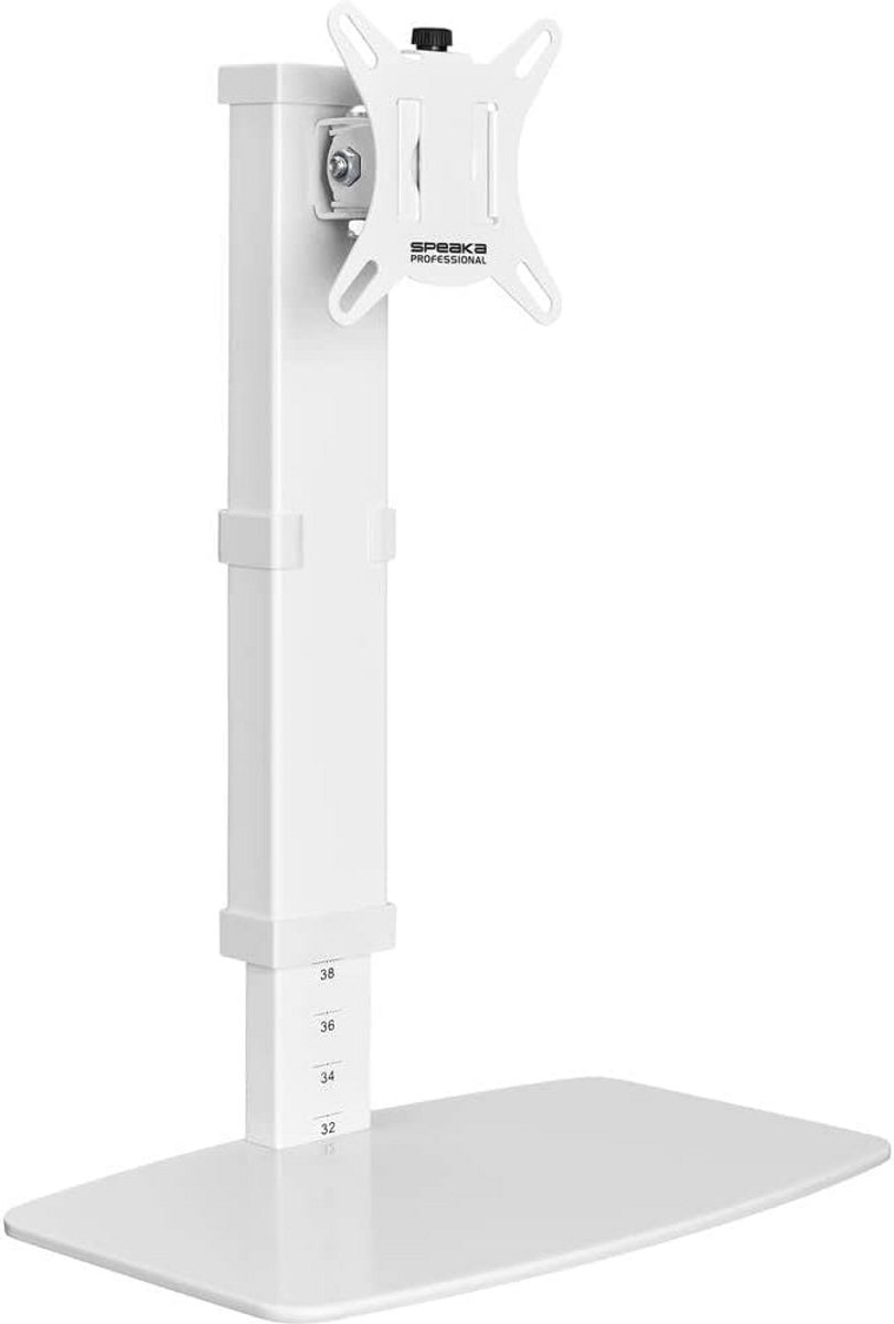 In hoogte verstelbare Monitorvoet voor 1 Scherm 17 tot 32 Inch Wit