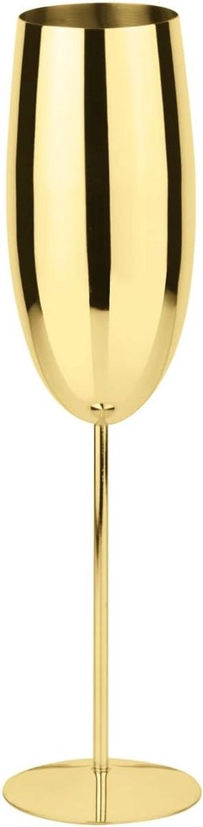 Luxe Champagnefluit 270 ml, Roestvrij Staal en Goudkleurige Afwerking