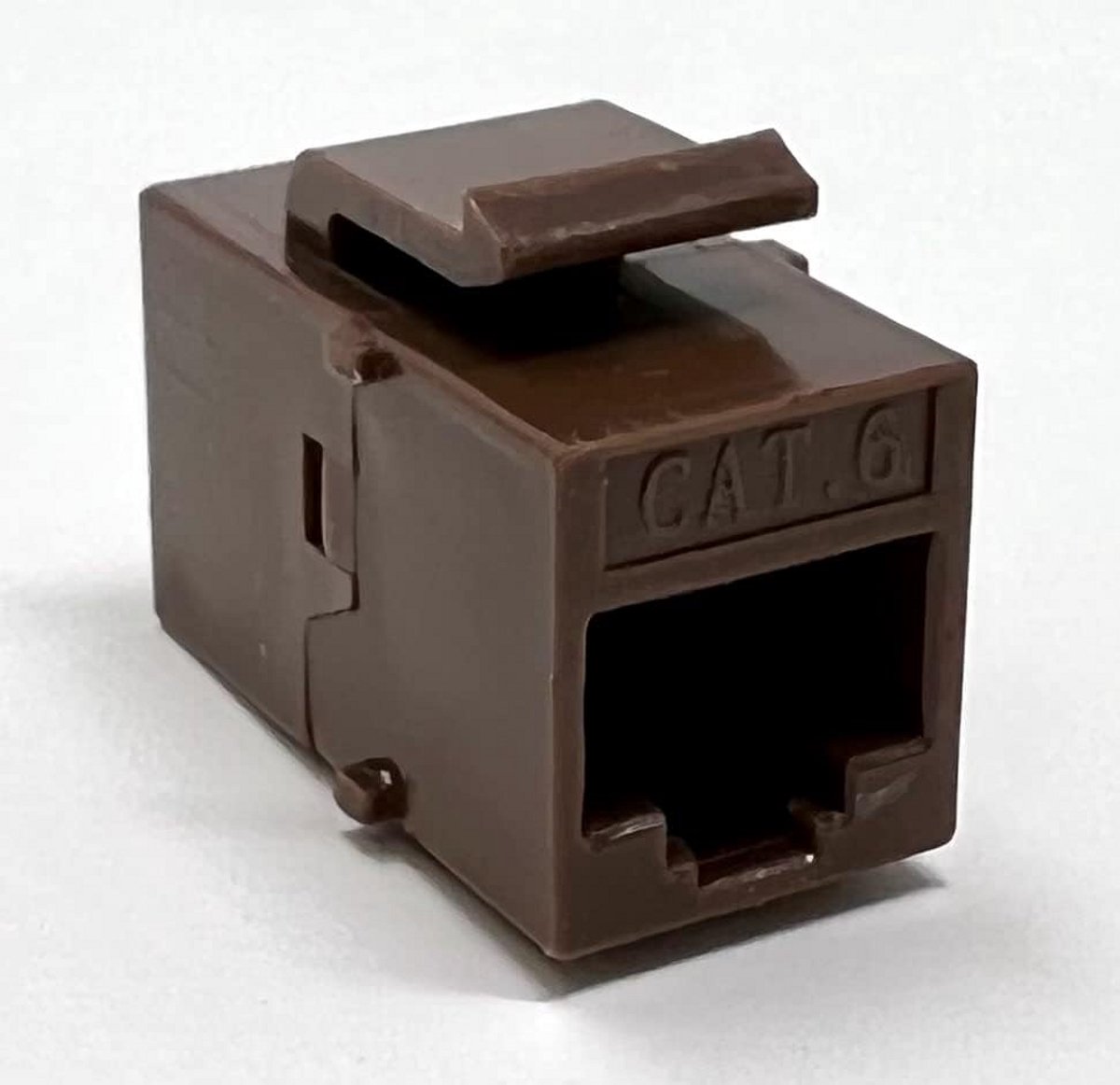 Ethernet Keystone Koppeling - RJ45 Connector - Netwerk Installatie - Gereedschapsloos Aansluiten - Bruin