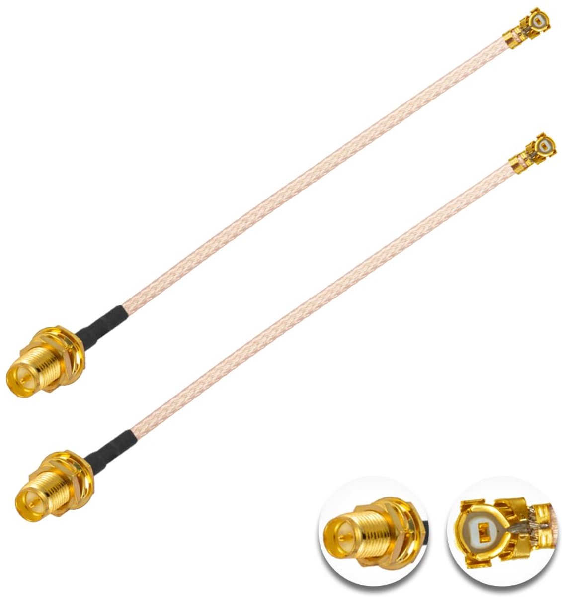 Coaxiale Kabel Set - Antenne Adapter - Netwerk Verbinding - Laag Verlies RG178 - 5cm Lengte