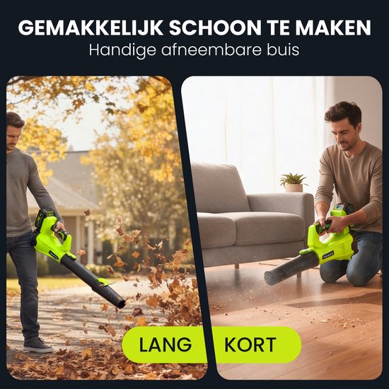 Trimmex Accu Bladblazer 20V – blazer - luchtsnelheid 260 km/u - extra krachtige 2x 4.0Ah accu - Groen — afbeelding 3