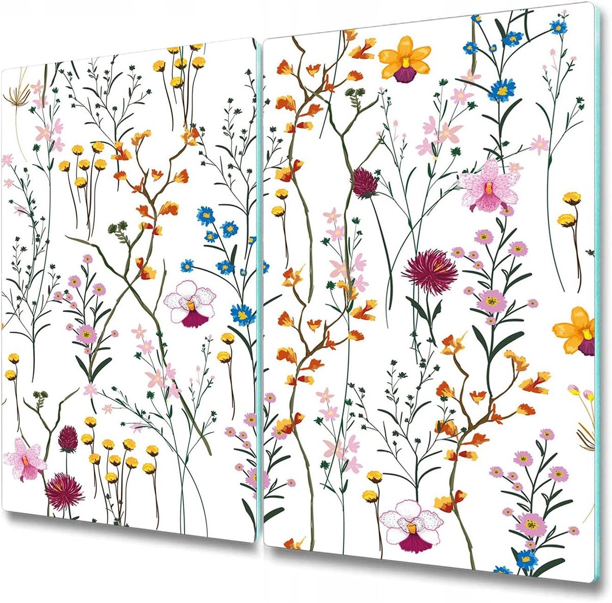 Gehard Glazen Snijplank Antislip Keuken Achterwand 2x30x52cm – Wilde Bloementuin