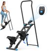 MERACH 2026 Stair Stepper voor thuistraining - revalidatie - draagbare crosstrainer-stepper inklapbaar met 2 weerstandsniveaus - LCD-scherm - verstelbaar antislip-pedalen - vertical climber voor full-body workout - Maximale capaciteit 136KG