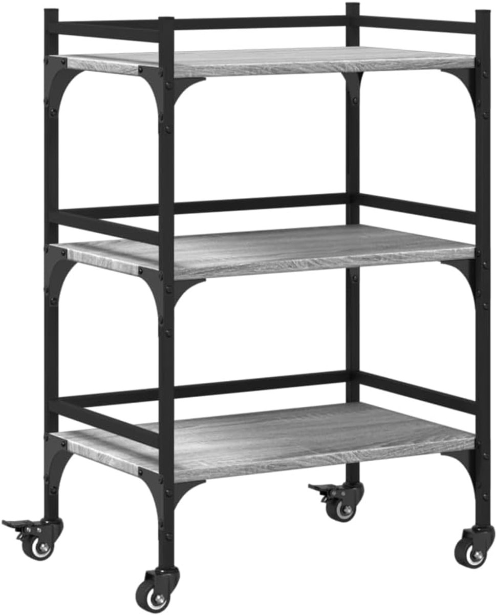 Keuken Trolley op Wielen met Opbergruimte en Handdoekhouder