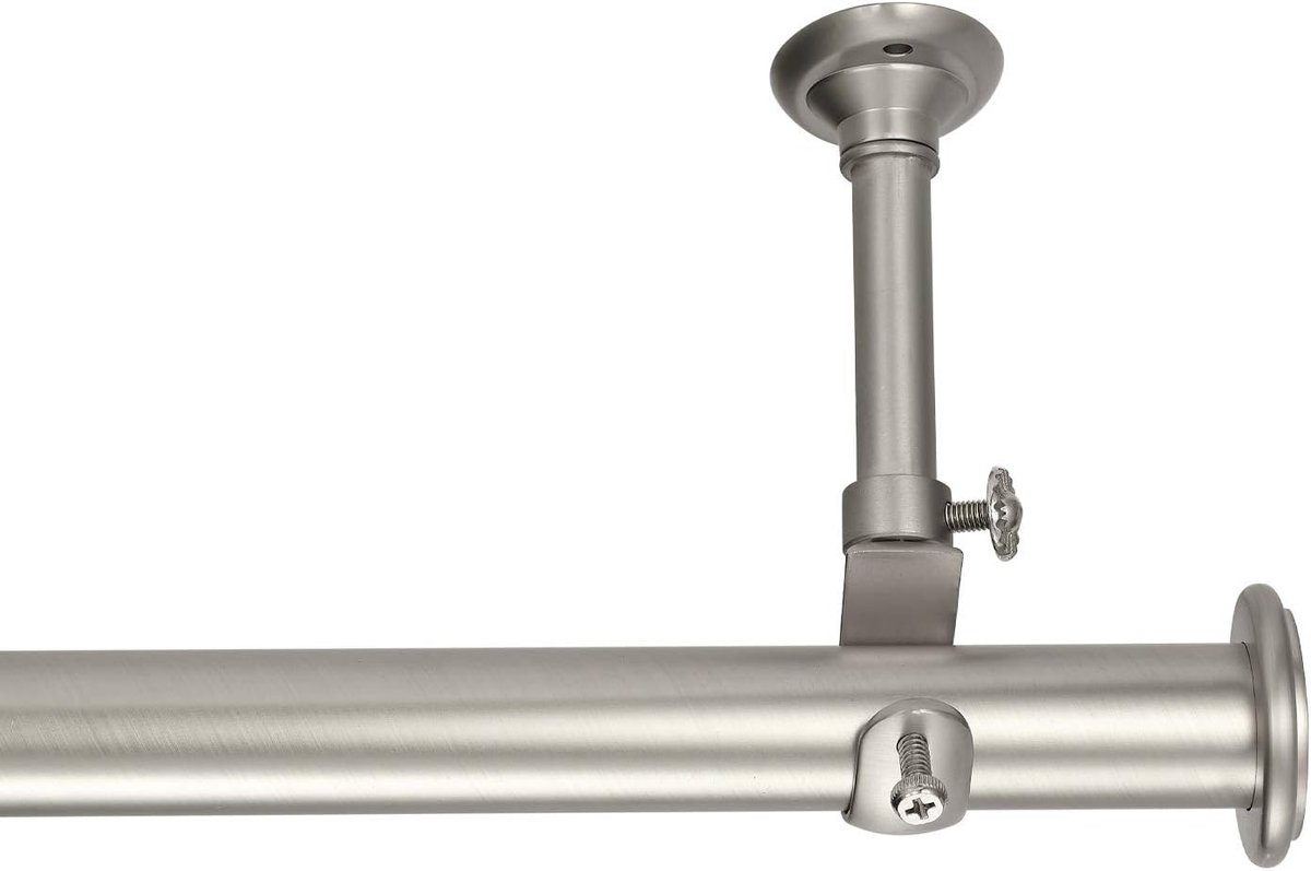 Verstelbare Gordijnroede 91-142 cm - Enkele Stang voor Plafond- of Wandmontage