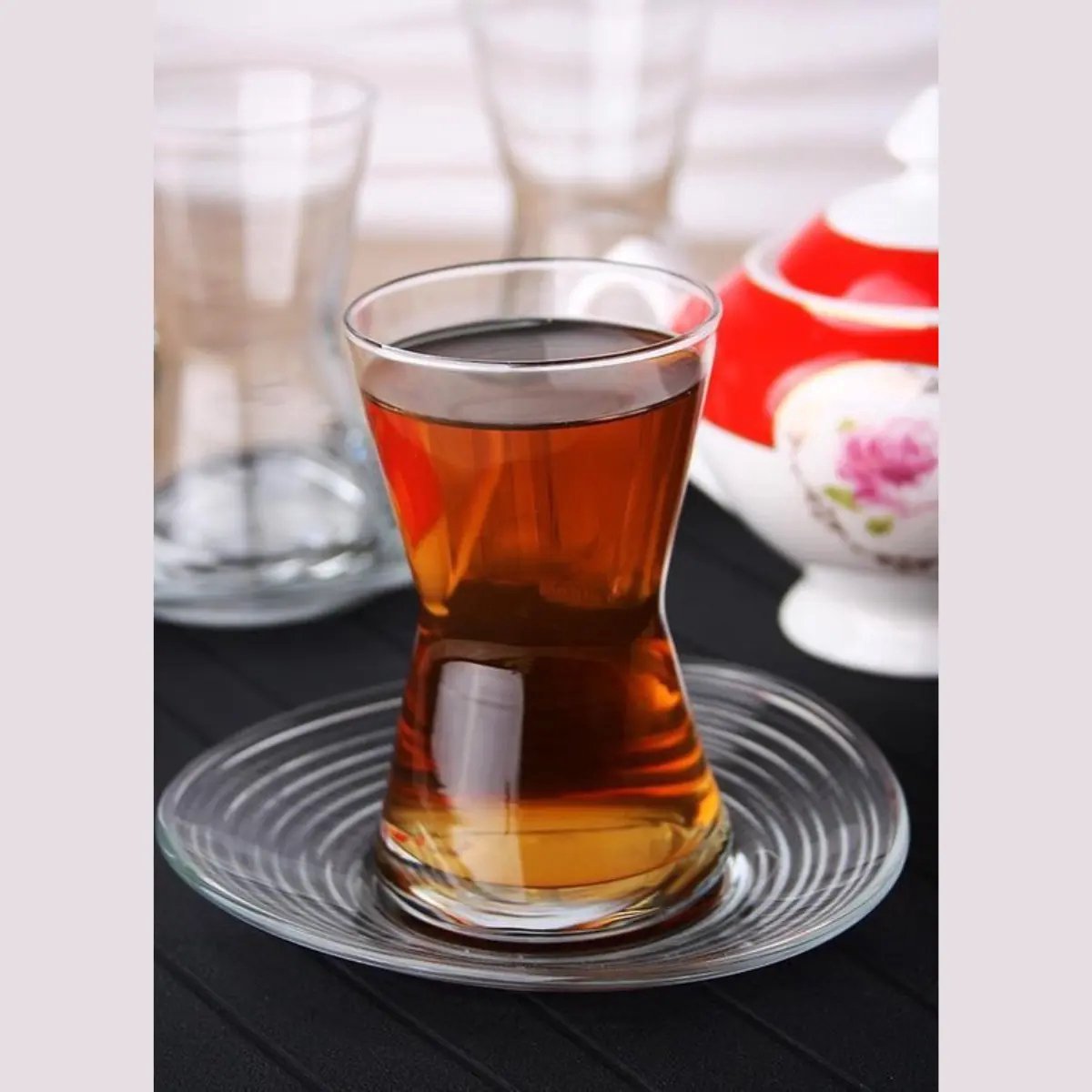 Garullar Turkse Theeglazen & Schoteltjes - 155 ml - 12 delig