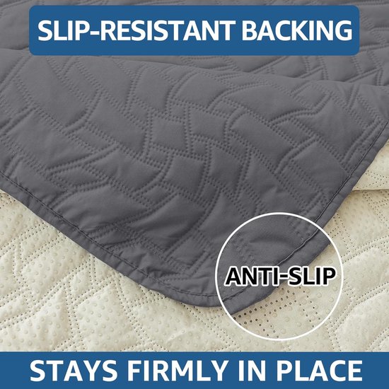 Waterdichte Stoelhoezen voor Relaxfauteuil - Antislip Beschermhoes met Elastiek - Lichtgrijs — afbeelding 4
