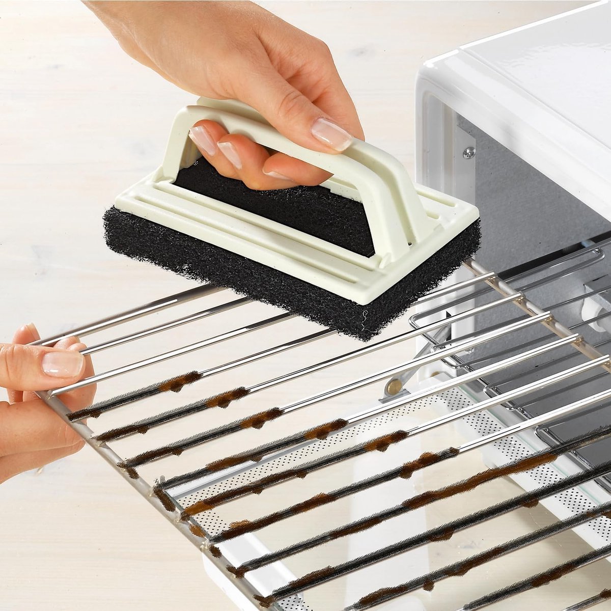 Stalen Spons - Schuurspons Grill - Effectieve Reiniging - Met Handvat - 15 x 9 cm