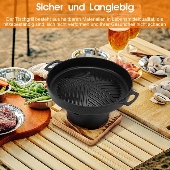 Draagbare Mini Grill - Tafel BBQ - Compact Grillen - Rookvrij Ontwerp - 844 Gram - Zwart van Merkloos — afbeelding 5