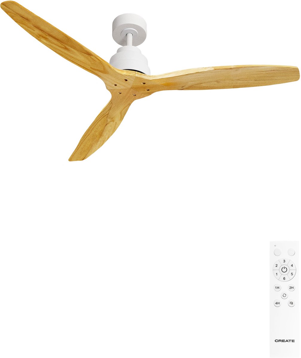 CREATE - Stille plafondventilator van 40 W met technische ABS-bladen, verkrijgbaar in verschillende maten - M - Geen licht - Afstandsbediening - WIND STYLANCE