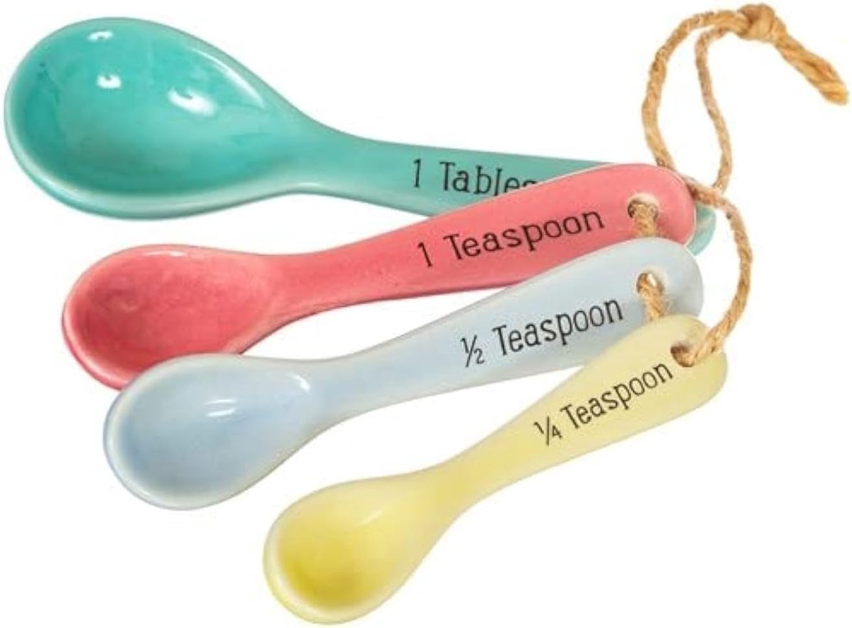 Set van 4 Pastelgekleurde Maatlepels voor Bakken en Koken