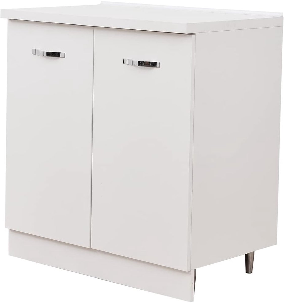 Houten Keukenkast met Twee Deuren Wit 80x50x85 cm