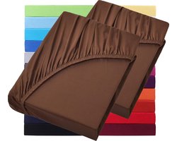 Set van 2 Jersey Hoeslakens voor Waterbed en Boxspring 200x220 cm - 40 cm Matrasdiepte