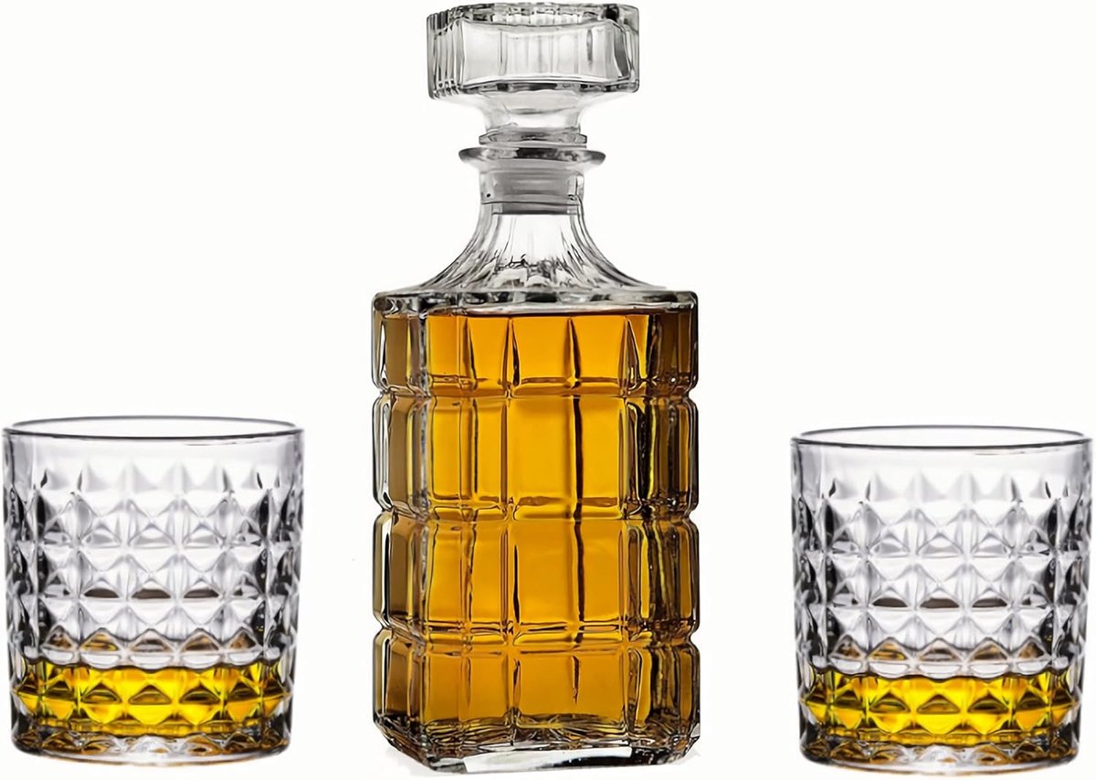 Luxe Kristallen Karaffen Set met 6 Glazen voor Whisky en Sterke Drank