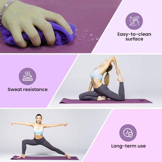 Dikke Antislip Yogamat Kurk TPE Milieuvriendelijk Extra Breed Lang voor Thuistraining — afbeelding 5