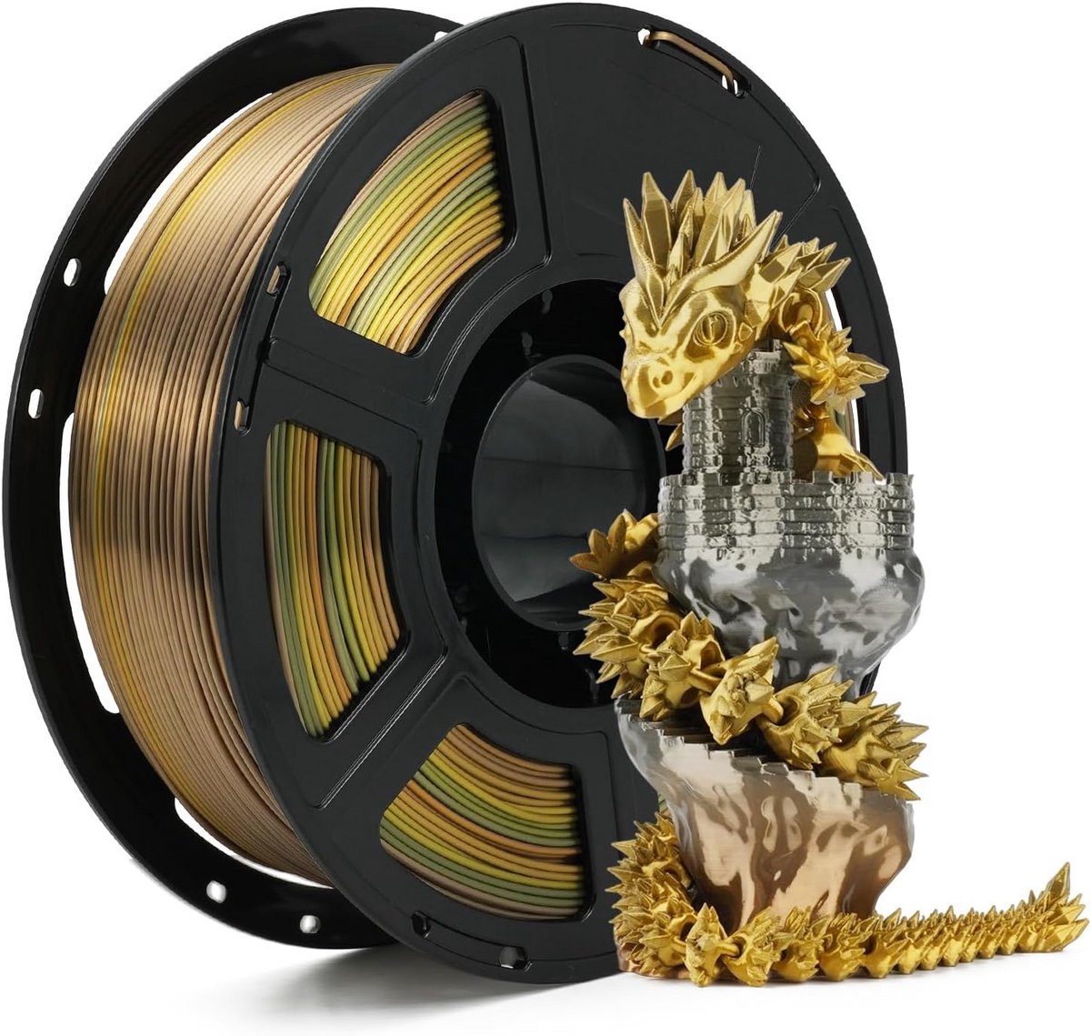 3D Printer Filament Zijdeglans Regenboog Kleurverloop PLA 1.75mm 1KG