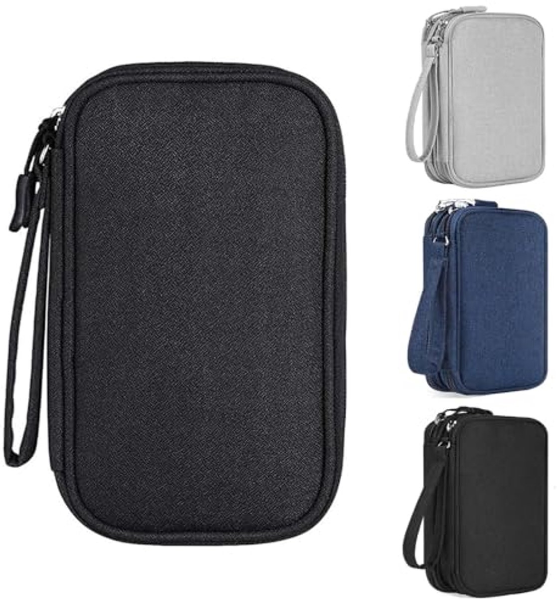 Ultiluxe® Kabeltas - Opbergtas voor Kabels - Kabel Organizer Tas - 19 x 11 x 5.5 cm - Dubbel Laags - Waterdicht - Zwart
