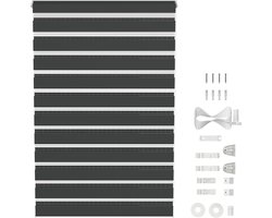 Klemmfix Duo Rolgordijn Dubbel Rolgordijn 60x120cm Zonder Boren Lichtdoorlatend En Verduisterend Zebrarol Voor Raam En Balkon Zwart NAIZY
