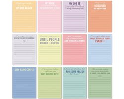 Grappige Notitieblokjes met Sarcasme voor Kantoor en Werk - 12 Stuks Assortiment
