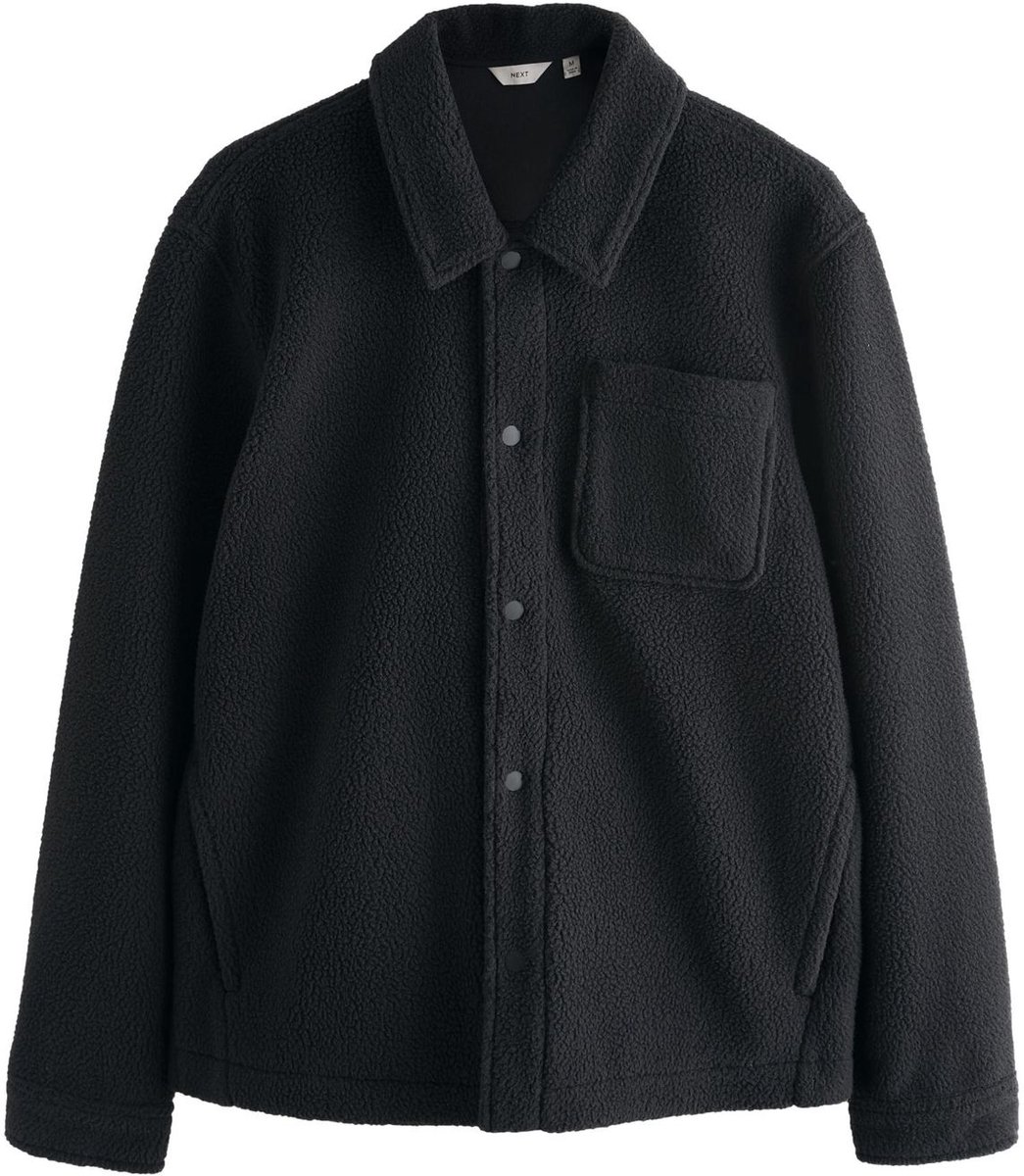 Next - Heren - Fleece shacket - Zwart