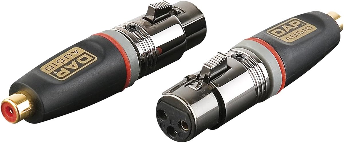 Audio Adapters - XLR RCA Connectoren - Muziek Opnames - Vergulde Aansluitingen - 3 Stuks - Zwart