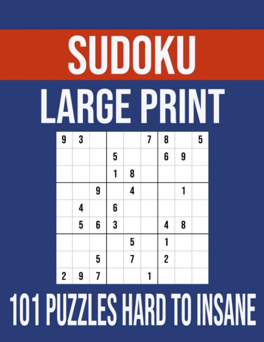 Grote Sudoku Puzzels - Hersenkrakers Volwassenen - Mentale Uitdaging - 101 Unieke Puzzels - 8.5 X 11 Inch