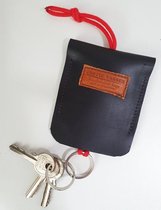 Toetie & Zo Handgemaakte Leren Sleutelmapje Zwart, sleuteletui, sleuteltasje, sleutelhouder, leder, handgemaakt