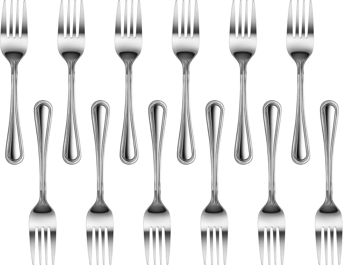 Set van 12 Saladevorken – Slimline RVS Bestek, 6,25 inch