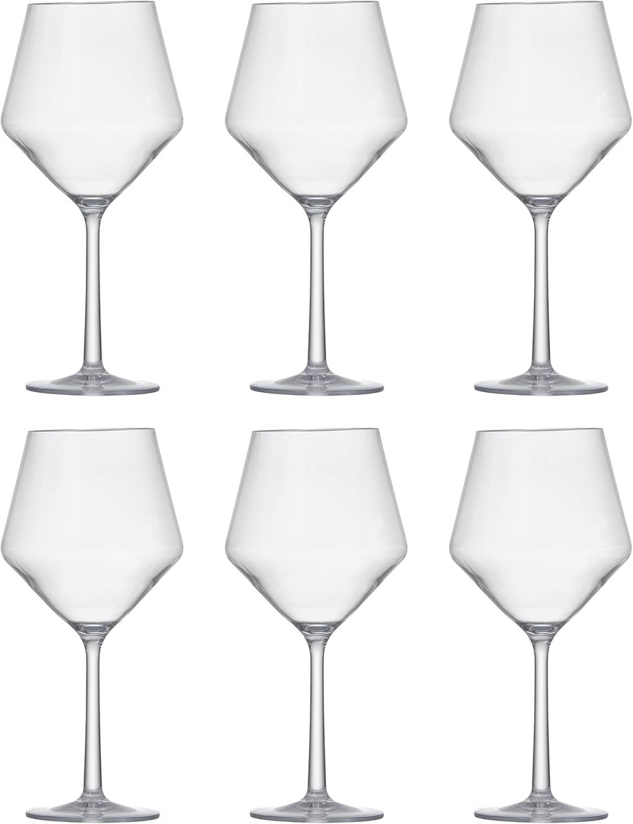 Set van 6 Onbreekbare Tritan Copolyester Wijnglazen voor Buiten