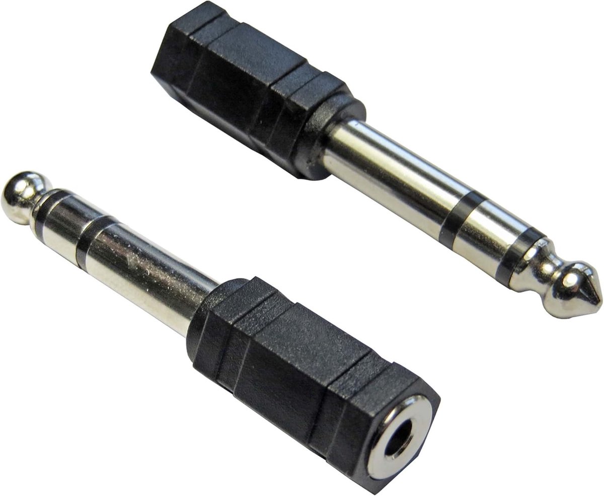 Set van 2 Audio Adapter: 3,5 mm Mini-Jack naar 6,3 mm Jack Plug - Stereo