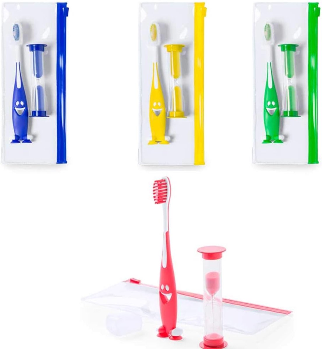 Set van 50 Kinder Tandenborstels met Zandloper en Etui