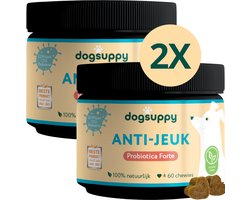 Anti-Jeuk Probiotica - Zonder vlees - 100% natuurlijk - 60 heerlijke snoepjes - Ondersteunt Gezonde Darmflora, Rustige Huid & Natuurlijke Balans - bij Gevoelige Huid & Krabben, Poten likken & Knagen, Allergieën - Aanbevolen door Dierenartsen