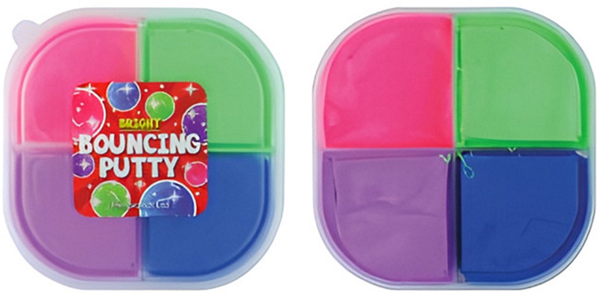 Bright Bouncing Putty - Klei - Stuiterende klei - 2 stuks
