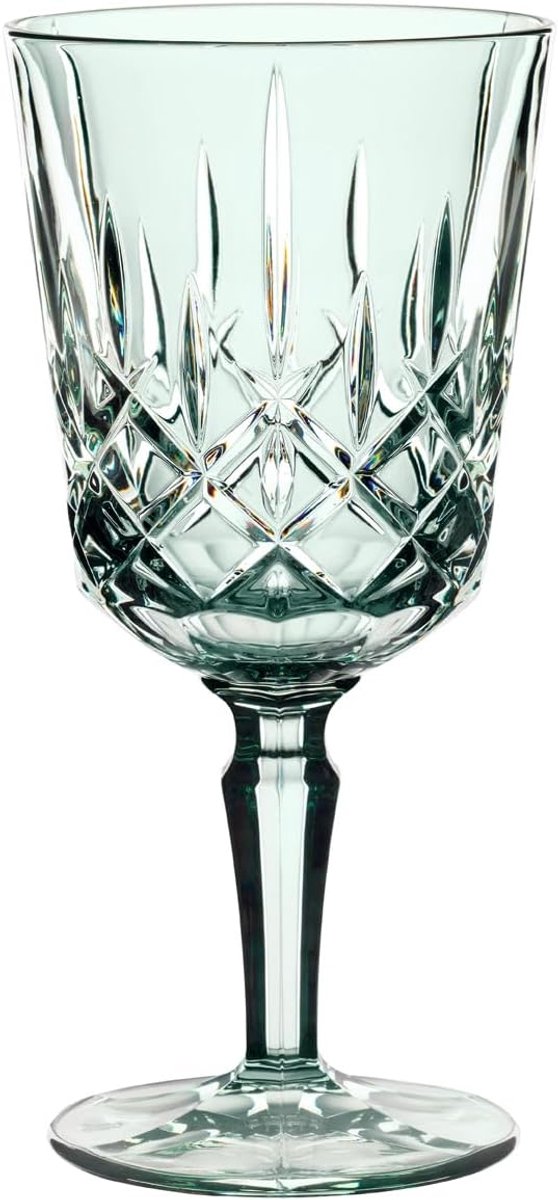 Set van 2 Groene Kristallen Cocktail- en Wijnglazen - 355 ml