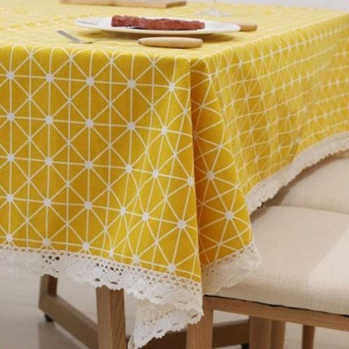 Minimalistisch Geometrisch Tafelkleed Katoen Linnen voor Eettafel en Feest