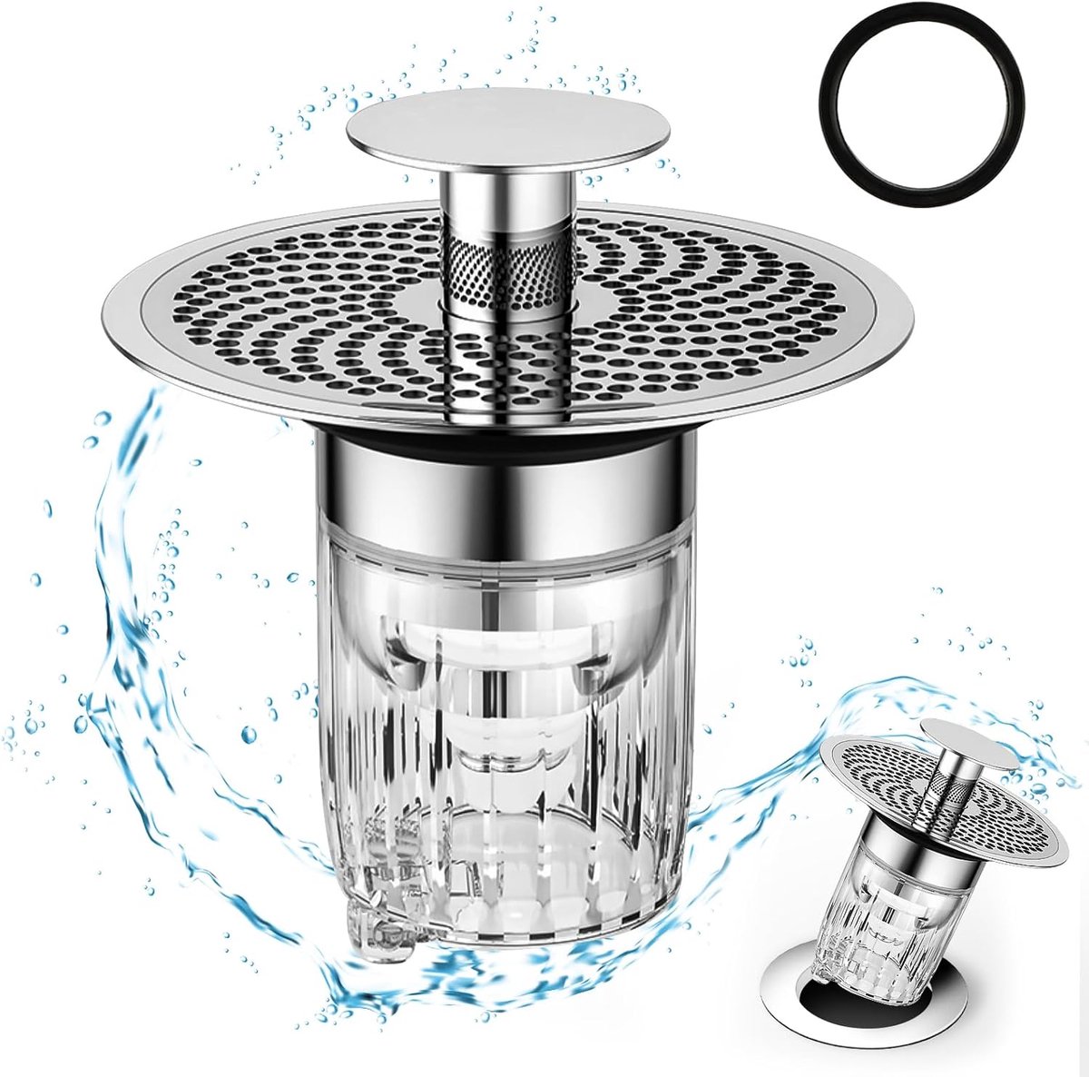 Universele Pop-Up Wastafelstop voor Ventilatie, Geur- en Insectenblokkering (34-38mm)
